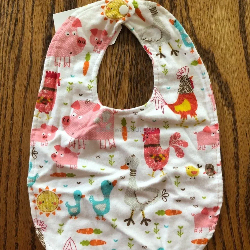 Farm Animals Bib (2) HANDMADE BIB1365 NWT Boutique